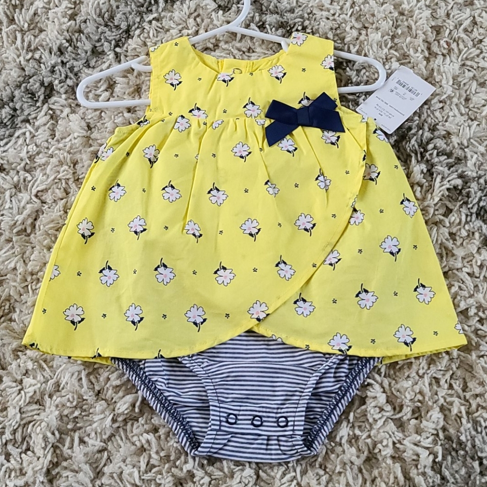 Carter's Blue + Yellow Floral Dress Size 6M